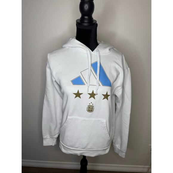 Adidas Argentina National Soccer Team Hooded Sweatshirt/Hoodie Womens Small. - Picture 1 of 6